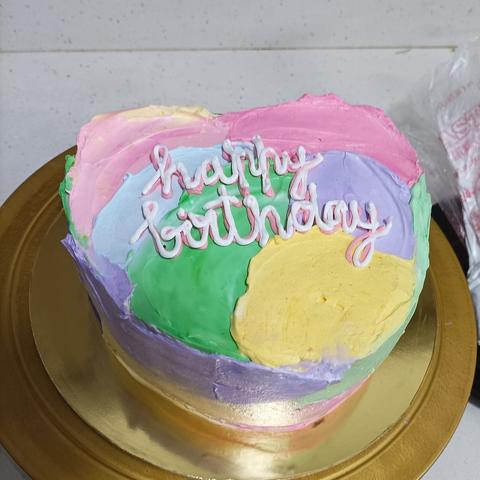 Pastel happy birthday cake